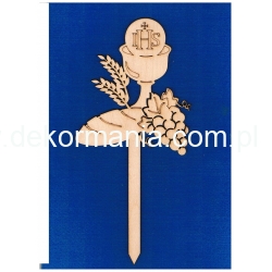 Kielich i chleb, Komunia, IHS  / Topper 27x12,5cm / SKLEJKA #3mm